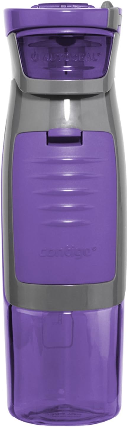 Contigo AUTOSEAL Kangaroo Water Bottle with Storage Compartment, 24 oz, Purple