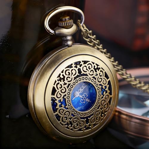Image of Tiong Roman Numerals Scale Quartz Pocket Watches with Chain Christmas Graduation Birthday Gifts Fathers Day