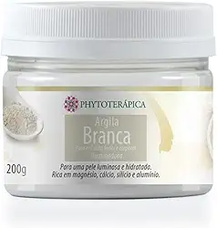 PHYTOTERAPICA - Argila Branca - Aromaterapia - Máscara facial e corporal - Para uma pele iluminada e hidratada, auxilia no estímulo do colágeno e elastina, atenuando rugas e linhas de expressão - 200g
