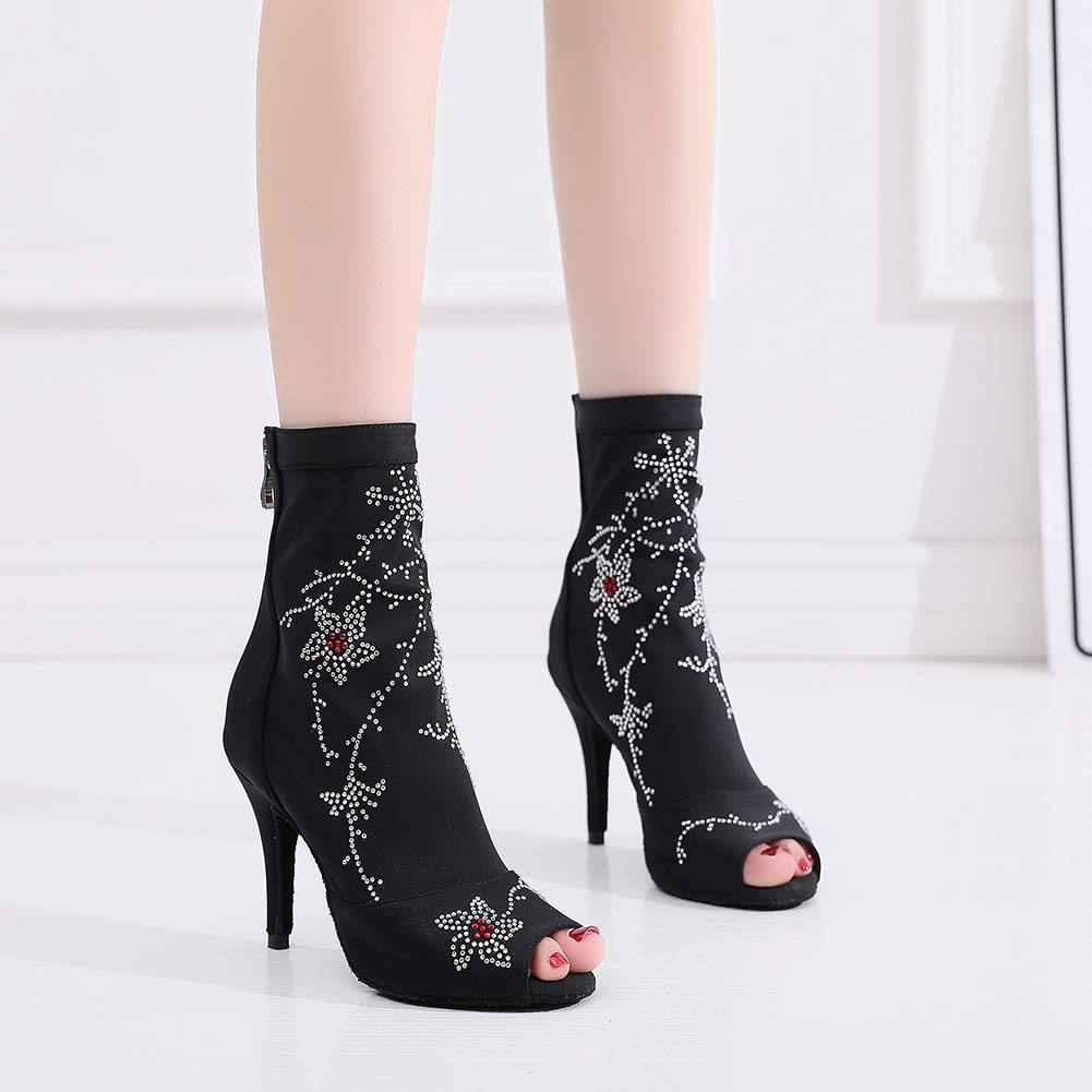 HROYL Scarpe da Ballo Donna&Bambina Latino Salsa Raso Tango Samba Festa Sociale Danza,QJW1022/1051
