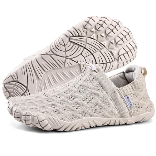 Image of WateLves Barefoot Water Shoes Women Men Beach Breathable Walking Shoes Anti Slip Wide Toe Minimalist Zero Drop Sneakers for Travel Hiking Yoga