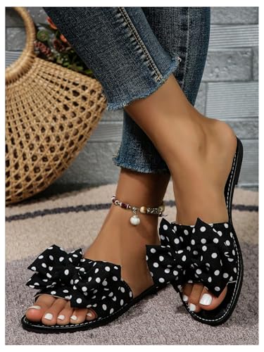 Image of GORGLITTER Women's Gold Sandals Dressy Cute Summer 2026 Bow Square Toe Trendy Beach Boho Wedding Vacation Slides Shoes