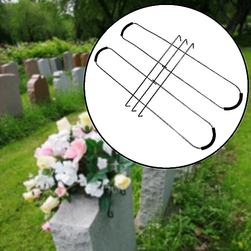 Menolana Tombstone Hugger Flower Saddle Cemetery Saddles Galvanized Wire Metal Stable Decorations Graves Saddle for Cemetery Outdoor Wedding Patio image 5