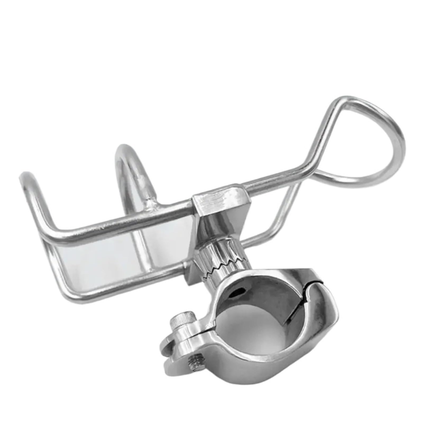 SUBLXPoten Stainless Steel Fishing Rod Holder Stainless Steel 316 Fishing Rod Holder With Wrench Clamp On Rail Mount Boat Guardrail Pole Support(Large diameter)