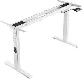 VEVOR Telaio per Scrivania in Piedi Doppio Motore, Altezza Regolabile 65-129 cm Lunghezza 110-178 cm Gambe per Scrivania Elettrica per Computer, Base per Stazione Lavoro per Casa Domestico 3 Posizioni