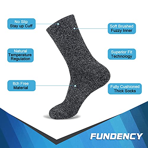 5 Pack Man's Wool Socks for Winter, Thermal Warm Hiking Boot Socks Heavy Soft Cozy Crew Socks2