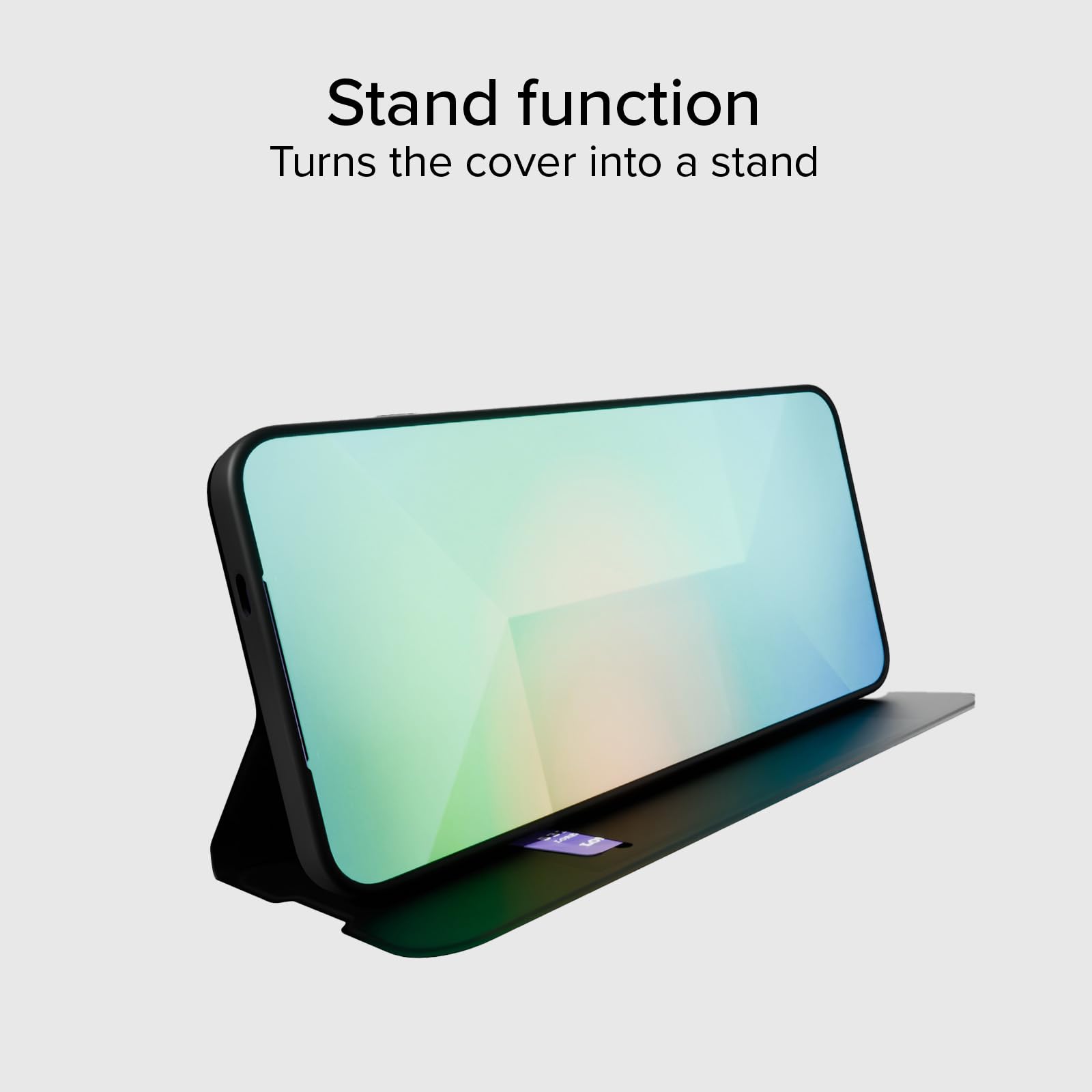 SBS Gładkie etui z klapką do Samsung Galaxy S25 - Powierzchnia Soft Touch, kieszeń na karty, wbudowana podstawka, magnetyczne zamknięcie, łatwy dostęp do przycisków, czarny