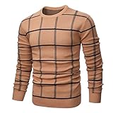 MAGNIVIT Men's Basic Designed Knitted Sweaters Cotton Soft Crewneck Fall Winter Sweaters Khaki