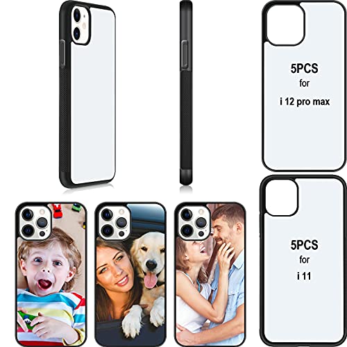 10 Pieces Sublimation Blanks Phone Printable Case Cover Protective Anti-Scratch Soft Shockproof Slim Covers Compatible with Apple iPhone 12 Pro Max and iPhone 11, 2 Models for DIY Heat Transfer Press