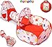NUBUNI 3 en 1 Tienda Campaña Infantil : Piscina de Bolas + Casita Infantil + Tunel Infantil: Plegable Parque Bebe Bolas Infantil Jardín Exterior Interior Juguetes Niños Niñas Bebes Casitas Tela Tipi A