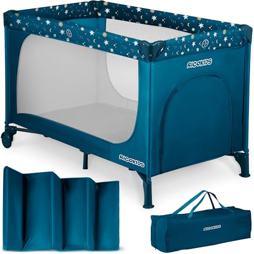 Ricokids Reisebett Baby mit Matratze Klappbar Kinderreisebett...