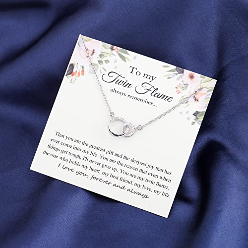 MYOSPARK Twin Flame Necklace - Spiritual Gift Message Card for Twin Flame4