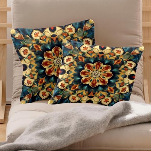 Housse de coussin velours mandala double face pour rénover vos assises