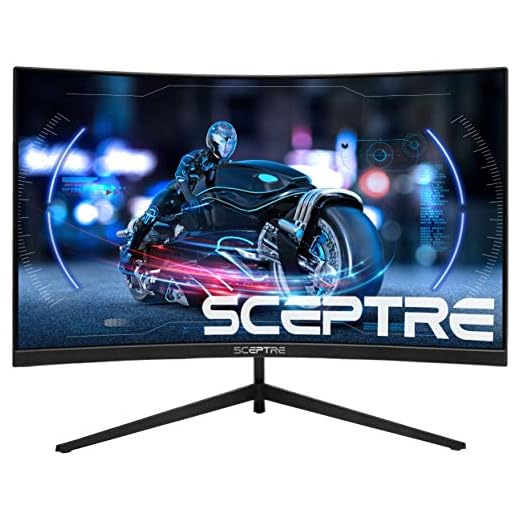 Sceptre Monitor de LED curvo de 24 polegadas para jogos R1200 HDMI DisplayPort 165Hz 144Hz FreeSync G-Sync compatível, alto-falantes embutidos sem embutir máquina preta 2021 (C248B-1858RN)