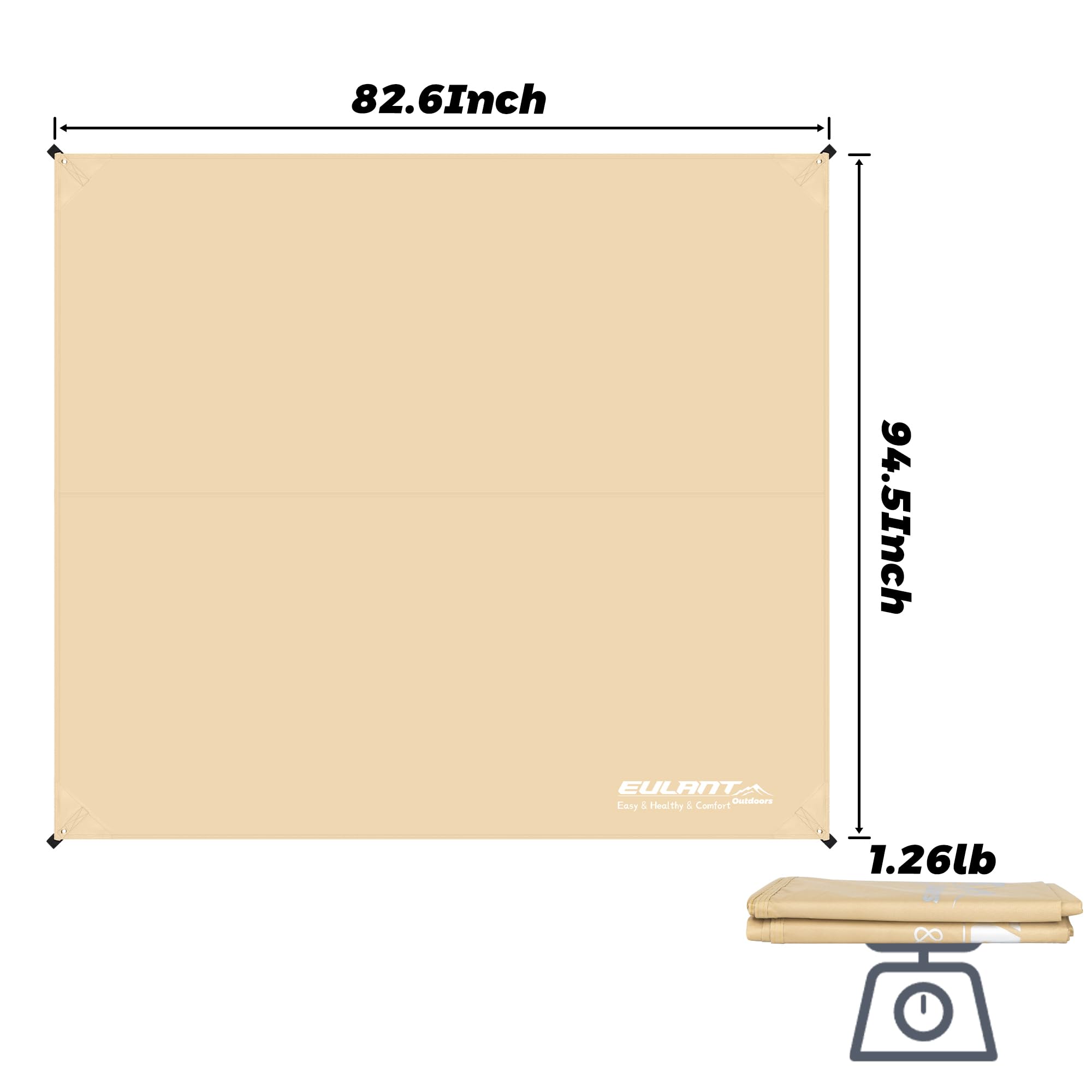 EULANT Tapis de sol imperméable pour tentes EULANT - Grande bâche sous tente - Empreinte universelle pour camping, pique-nique, randonnée
