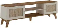 Rack para Tv ate 75" com 2 portas CHARLOTTE cor Pinho/Off White - Artely