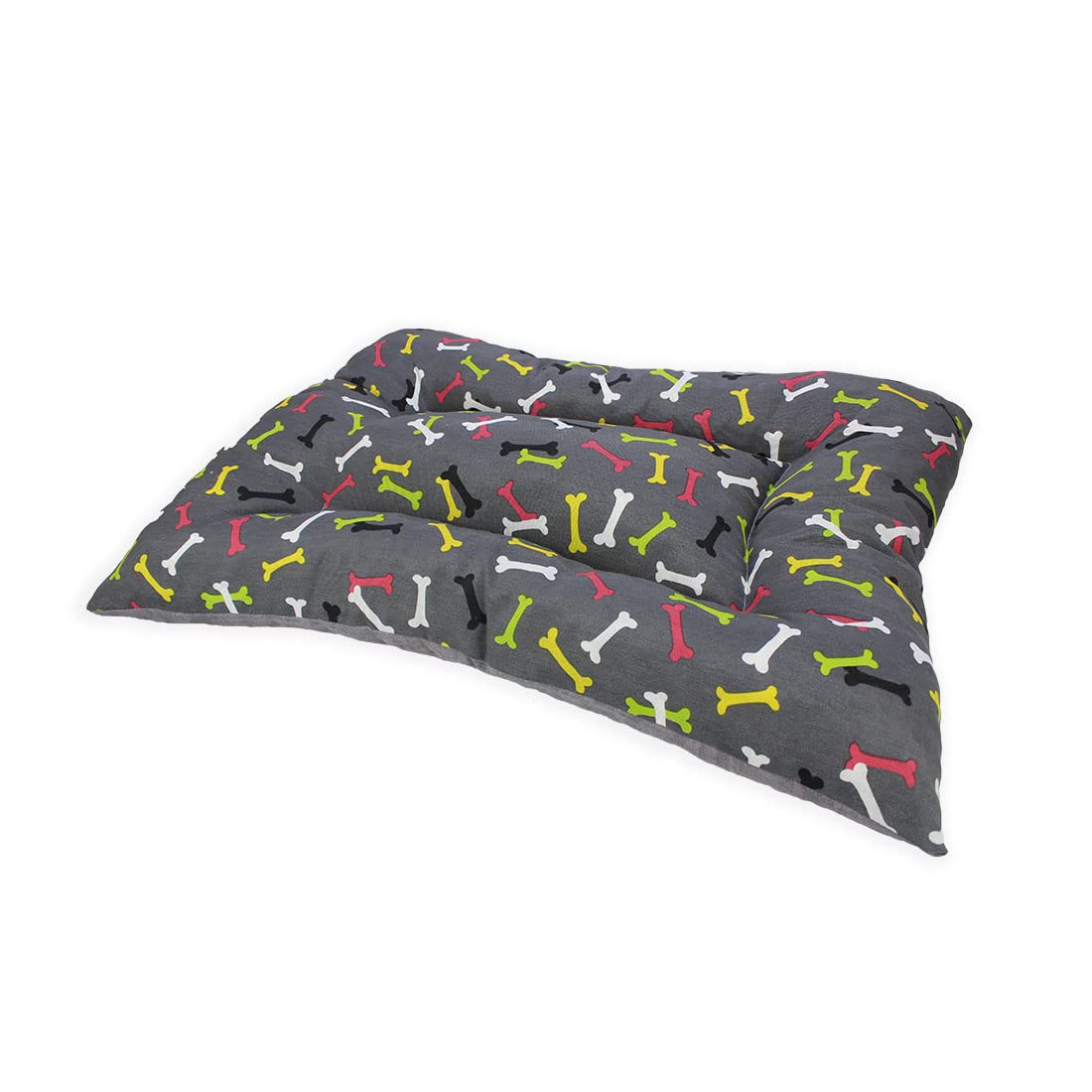 Acomoda Textil – Cama para Perros de Tela, Cama Perros Reversible y Lavable. Colchoneta Mascotas para Transportín y Hogar. (50x70, Huesos)