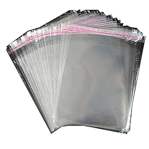 Q4 Pack of 100 12 * 18CM Clear Cellophane Self Seal Bags; Strong 7 wire. Plastic OPP Bag for Display or Packaging for…