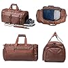 Weekender Bag with Shoe Compartment,Waterproof Leather Overnight Bag Beis Weekender Bag Mens Travel Duffle Bag Large Carry on Bag Travel Tote Duffel Bag for Men or Women-Brown #1