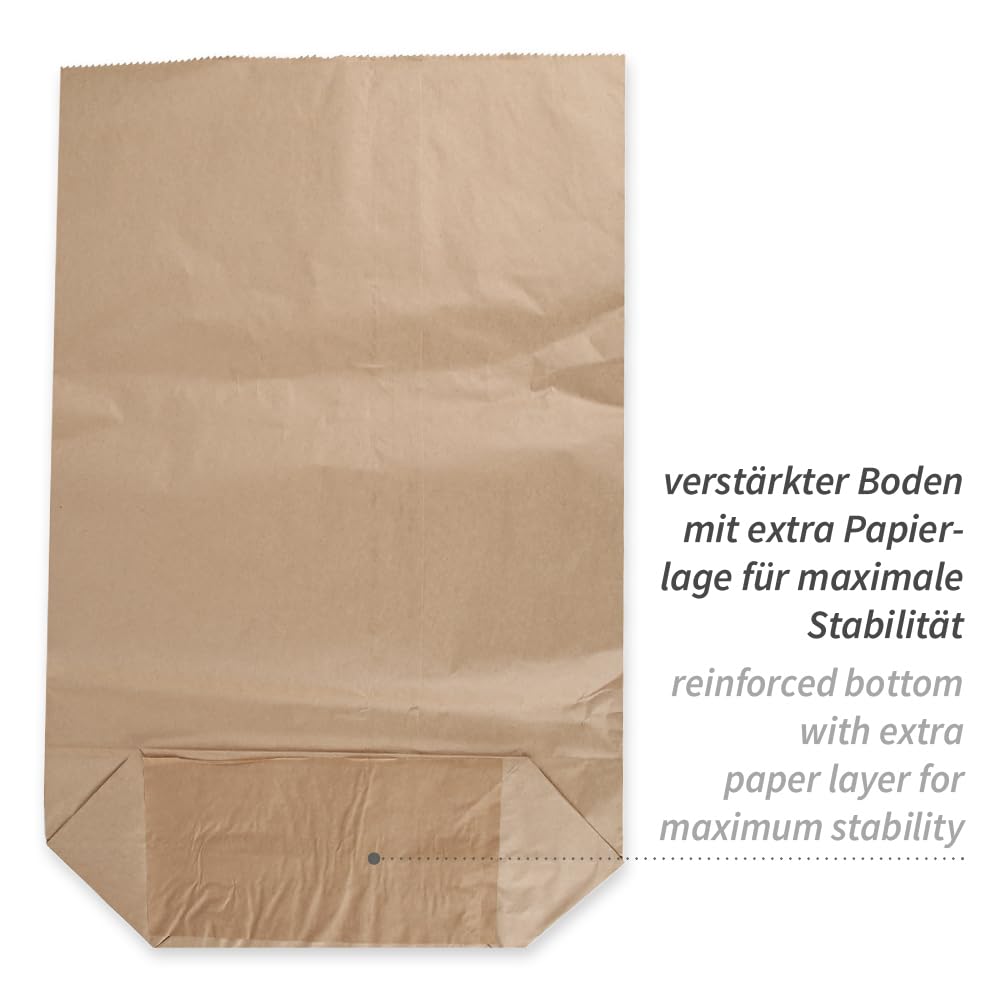 100 Stück Franz Mensch NATUREStar Bio Papiermüllsäcke, 80 L, 2-lagig, mit Aufdruck "Altpapier", 550 x 850 x 200 mm, Papiersäcke für Altpapier, Biomüllsäcke