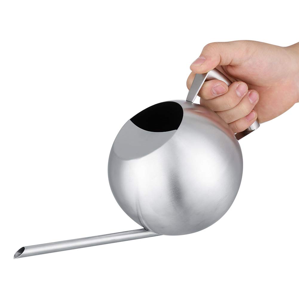 Annaffiatoio in acciaio inox con beccuccio lungo da 5 litri per piante da interno, bonsai, vasi da giardino e fiori; elegante finitura dorata, facile da usare e da mantenere, ottimale
