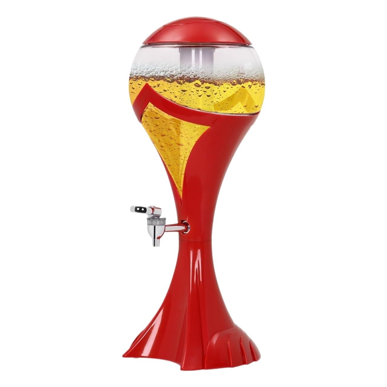 Distributore di Bevande, Bibite Distributore Di Birra E Bevande Da 3 Litri Con Tubo Ghiaccio For Feste Botte per Vino(Rot)
