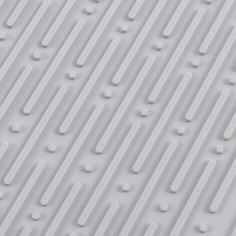 Tappetino scolapiatti pieghevole in silicone, 50 x 35 cm, antiscivolo, grigio, per piano di lavoro della cucina, perfetto per posate, ciotole, piatti, salvaspazio