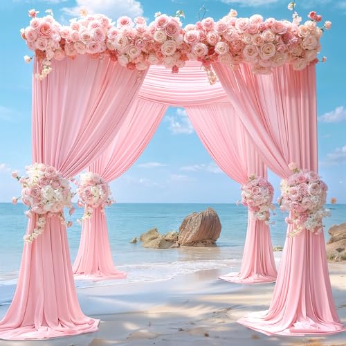 Cortinas fondo fotográfico rosa 2 paneles 8x10 ft miniatura 2