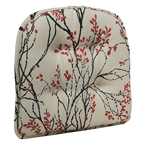 Klear Vu The Gripper Myla Tufted Chair Pad, Cherry Red