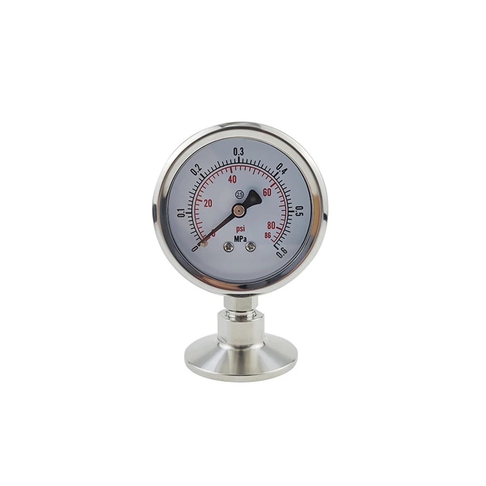 AARTERZZA 1.5" Tri Clamp(50.5mm) Manometer -0.1-0.3MPa Pressure Gauge SS304 Stainless Steel Body with SS316 Tri Clamp