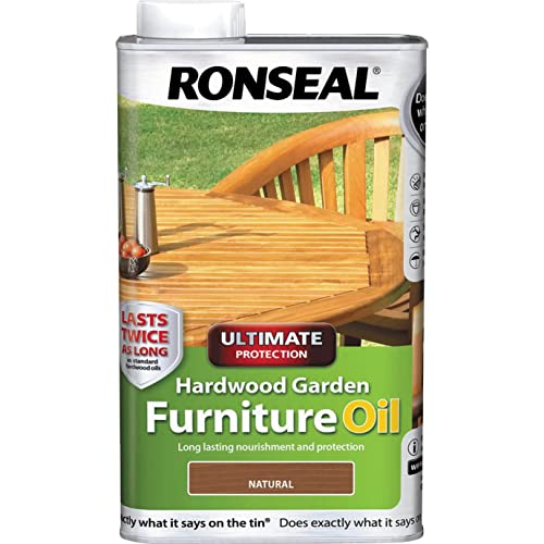 Ronseal UHWGFOC1L 1 Litre Ultimate Protection Hardwood Garden Furniture Oil -Natural