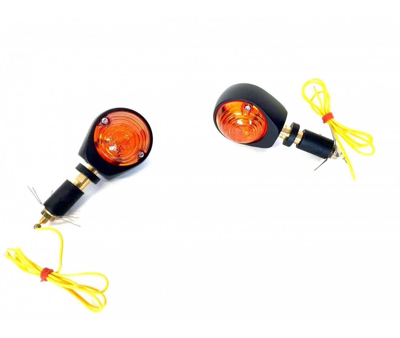 compatible avec/remplacement pour PAIRE DE CLIGNOTANTS EMBOUTS GUIDON 13/17mm -BULL's EYE - CABOCHON ORANGE-10100