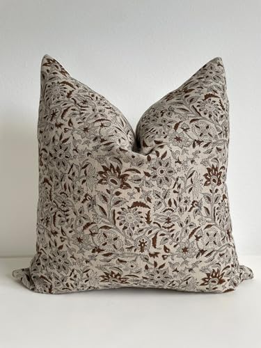 Canyon Theory Hand Block Print Linen Pillow Cover