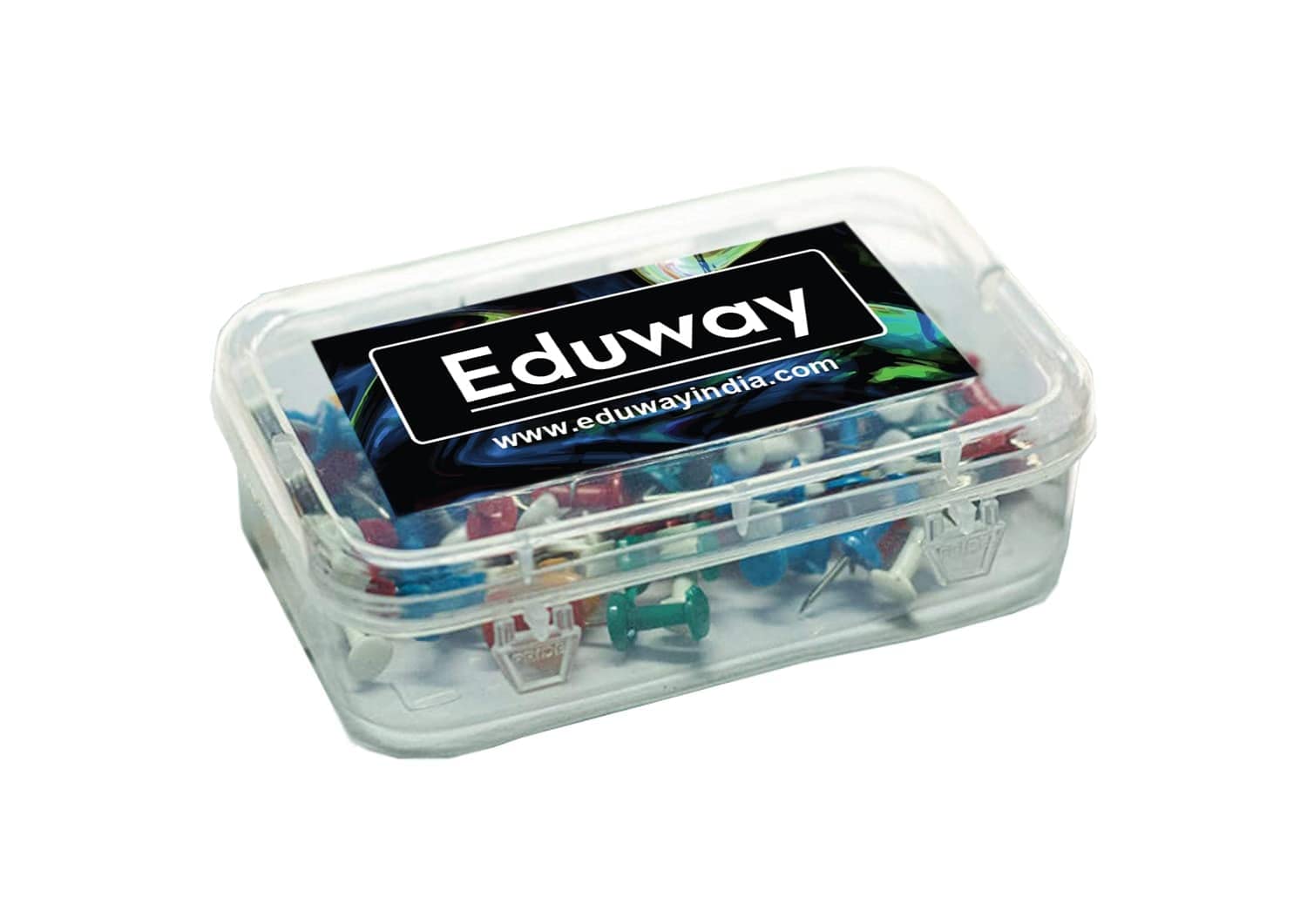 Eduway 50 - Piece Decorative Multicolor Push Pins, Board Pins,Thumb Pins, Tracks & Pins Gem Pins for Notice, Bulletin, & Display Boards etc. | Ideal for Office, Home, School & Kids