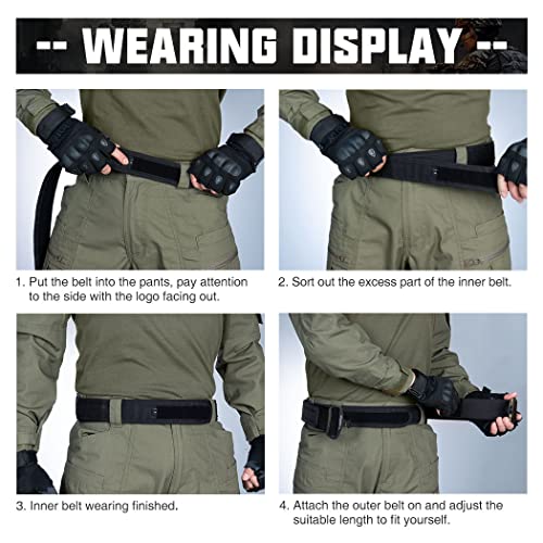 Image of IDOGEAR 2 Inch Belt MOLLE for Men with 1.75 inch Inner Belt Nylon Duty Quick Release Metal Buckle Belts Hook-and-Loop Laser-cut