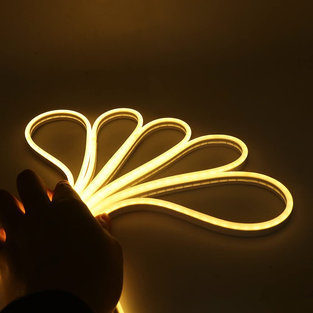 Wisada 4M LED Neon Rope Light with On/Off, Warm White 3000K Waterproof Flexible LED Strip Light, DIY Design - Image 3