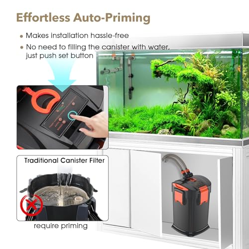 Hygger Quiet Self-Priming Canister Filter With U-V Light Foam Activated Carbon Ceramic Rings, Adjustable Flow External Fish Tank Filter For 45-75 Gallon Aquariums 317 Gph thumb #2