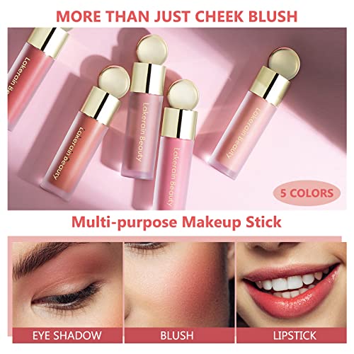 Prreal Liquid Blush, Velvet Cream Blush Face Makeup, Matte Soft Liquid Blusher for Cheek, Long-lasting and Waterproof, Dewy Finish Cheek Tint Blush to Create Natural-looking Flush, Brick Red - Image 5