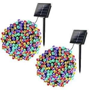 Joomer 2 Pack Solar Christmas Lights 72ft 200 LED 8 Modes Solar String Lights Waterproof Solar Fairy Lights for Garden, Patio, Fence, Balcony, Outdoors (Multi-Color)