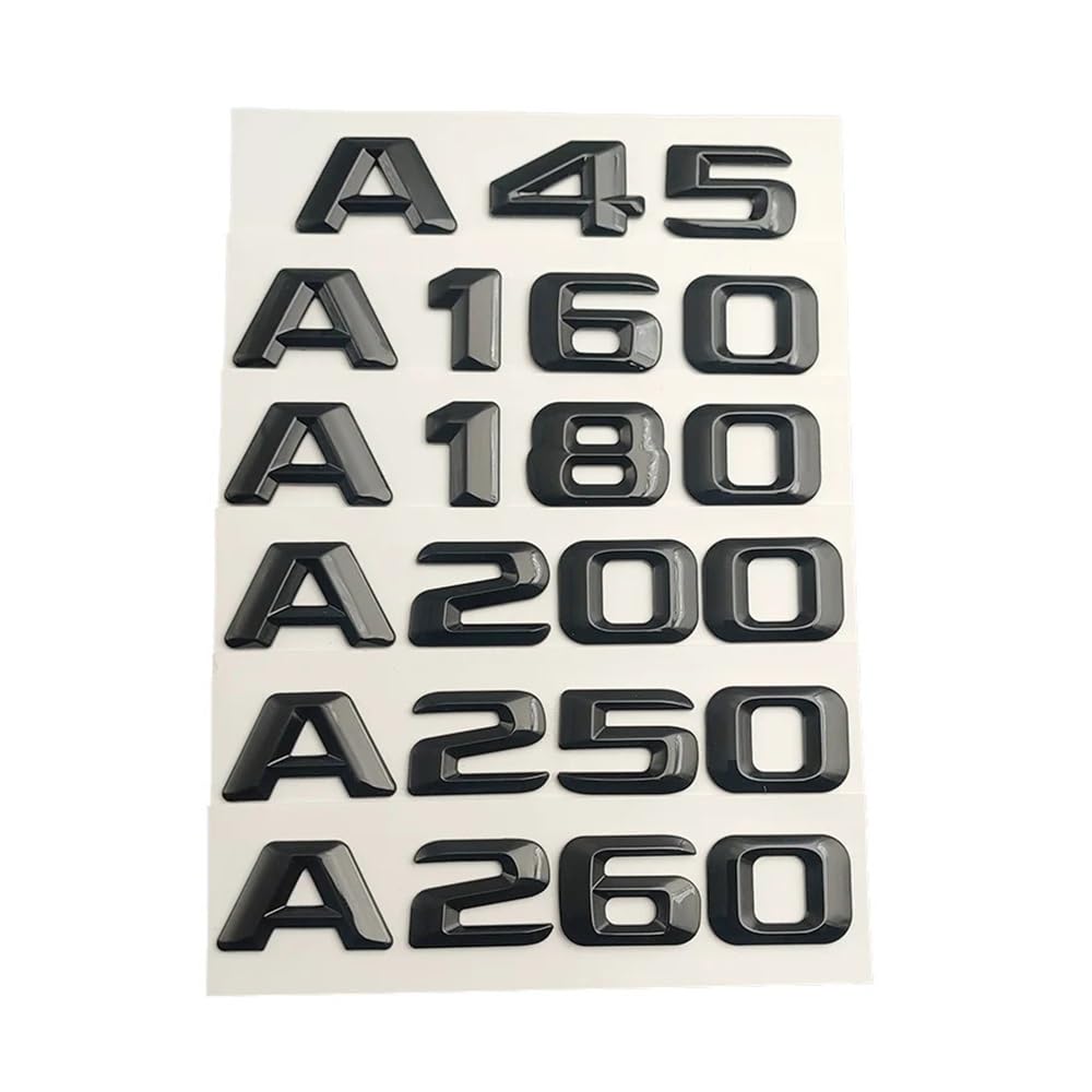 Lettres Emblème Mercedes-Benz Classe A Argent/noir 3D/2D Plat - Autocollant Pour Hayon Arrière, Neuf