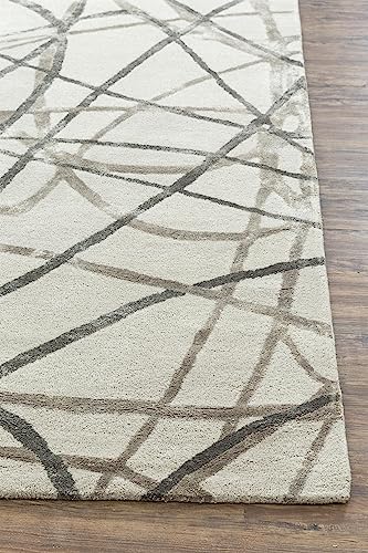 Image of Jaipur Rugs Wool & Viscose Handmade Hand Tufted Camouflage Lightweight Modern Living Room Carpet for Elegant Home Decor (2X3 Ft, Grey & Black)