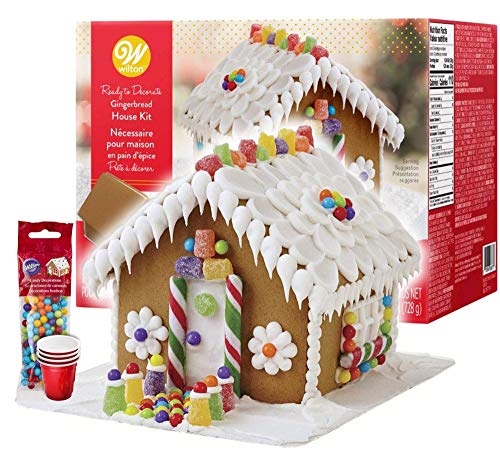 Gingerbread House Kit - Christmas Traditional Gingerbread House Decorating Kit, Pre-assembled - Includes