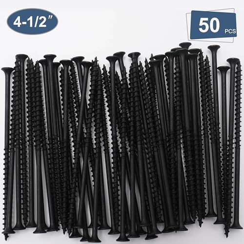 image for JEGONFRI 50pcs #10 × 4-1/2 inch High Hardness Drywall Screws, Black, 