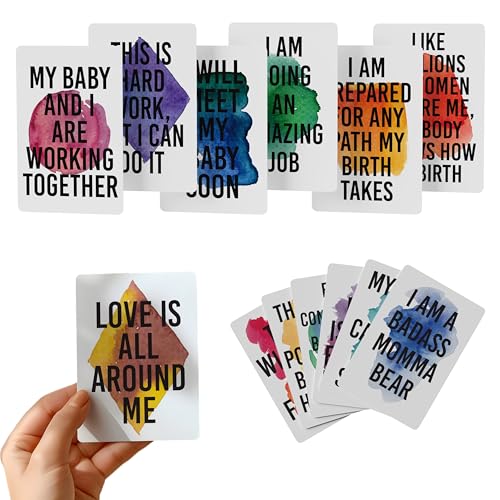 Image of Ritzy Rose 16 Positive Birthing Affirmation Cards for Moms, 4x6 Inches, Rounded Corners, Durable Cardstock, Colorful Handmade Doula Deck - Labor & Delivery Essentials, Gift for Pregnant Women, Mothers