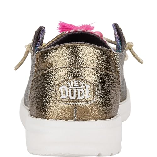 Image of Hey Dude Women's Wendy Slub CanvasMoc Toe Shoes, Black Multi, 3 UK