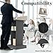 Wooden Podium Stand with Wheels, Stool and 2 Tier Storage, Lectern Presentation Church Classroom, 16MM Wood Board with Heavy Base (Black/Beige)