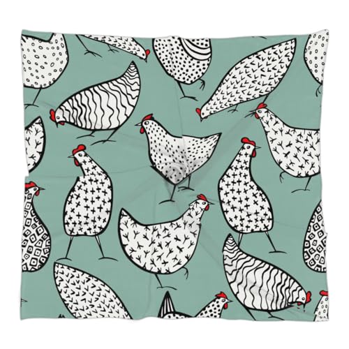 Silk Scarf for Women, Watercolor Tropical Turtle Back Leaves Breathable Hair Scarf, Square Neckerchief