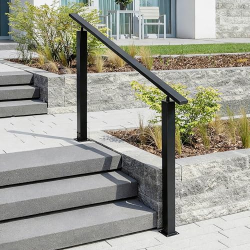 HavenGlide Treppengeländer Schwarz 100CM, Hauseingang Handlauf...