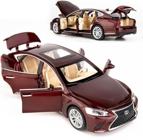 Image of 1 /32 Compatible for Lexus Ls500h Model Car, Zinc Alloy Pull Back Toy car with Sound and Light for Kids Boy Girl Gift (Brown)