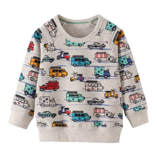 Image of Huaer Baby Boy Round Neck Cotton Long Sleeve Pullover Sweatshirt
